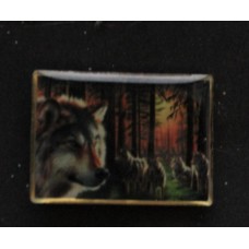 Wolf in Wood Lapel Pin / Hat Pin